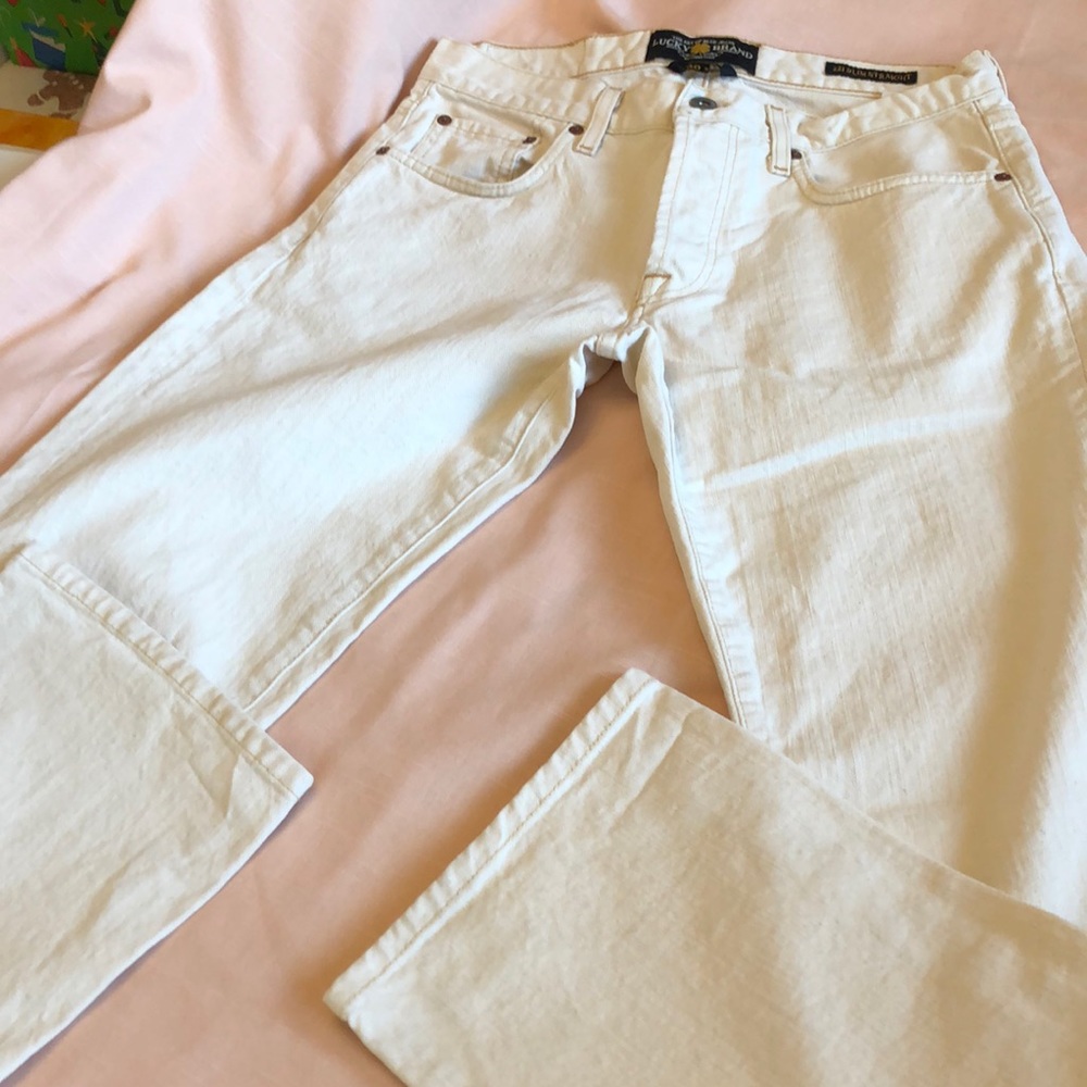 Oatmeal colored Lucky Brand jeans